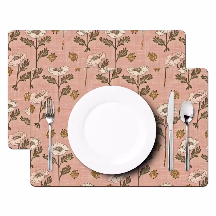 Set de table - Rose - Fleurs - Vintage - Texture — 2