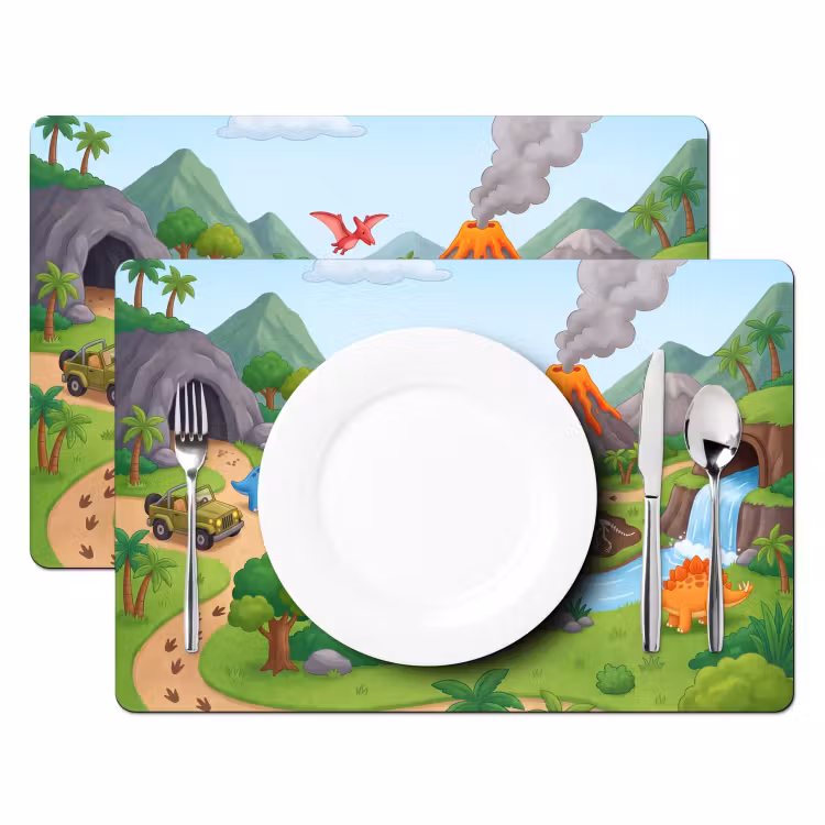 Set de table - Volcan - Lave - Préhistoire — 2