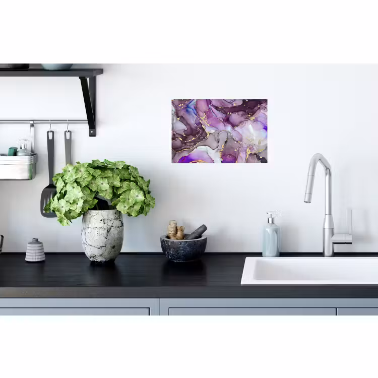 Sticker mural - Marbre - Rose - Violet - Or — 2