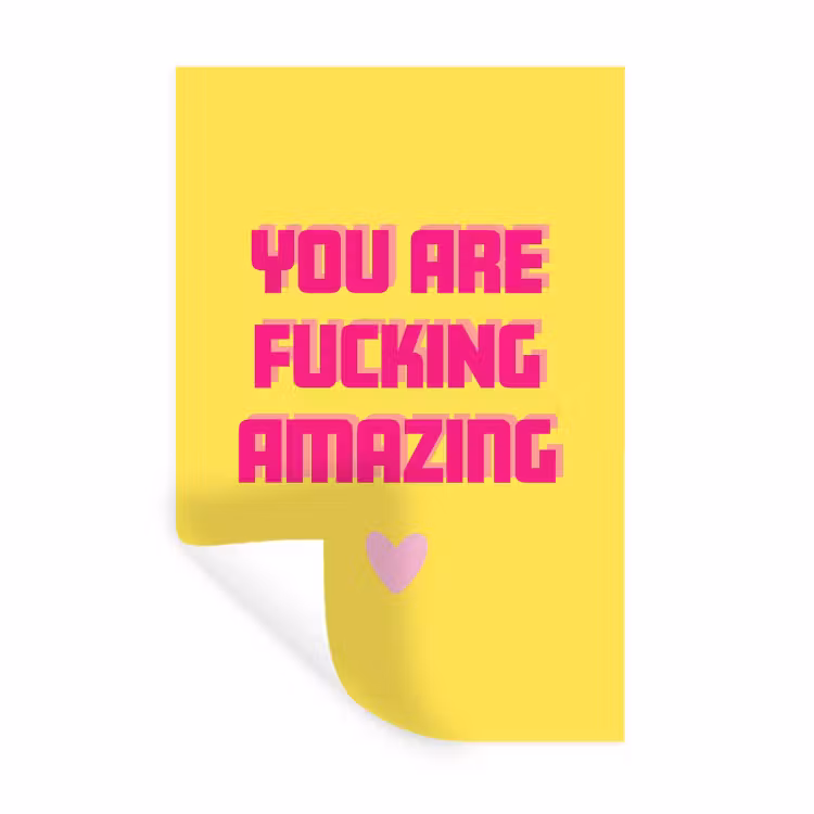 Sticker mural - Jaune - Valentin - Texte — 1