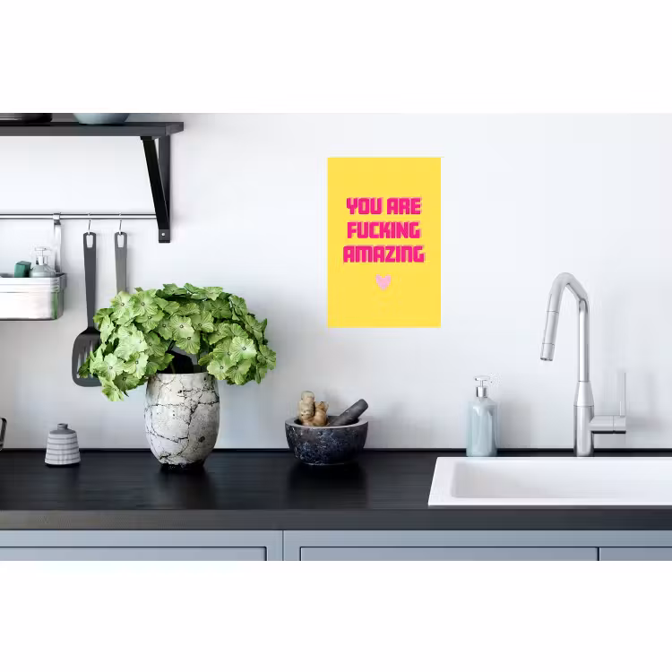 Sticker mural - Jaune - Valentin - Texte — 2