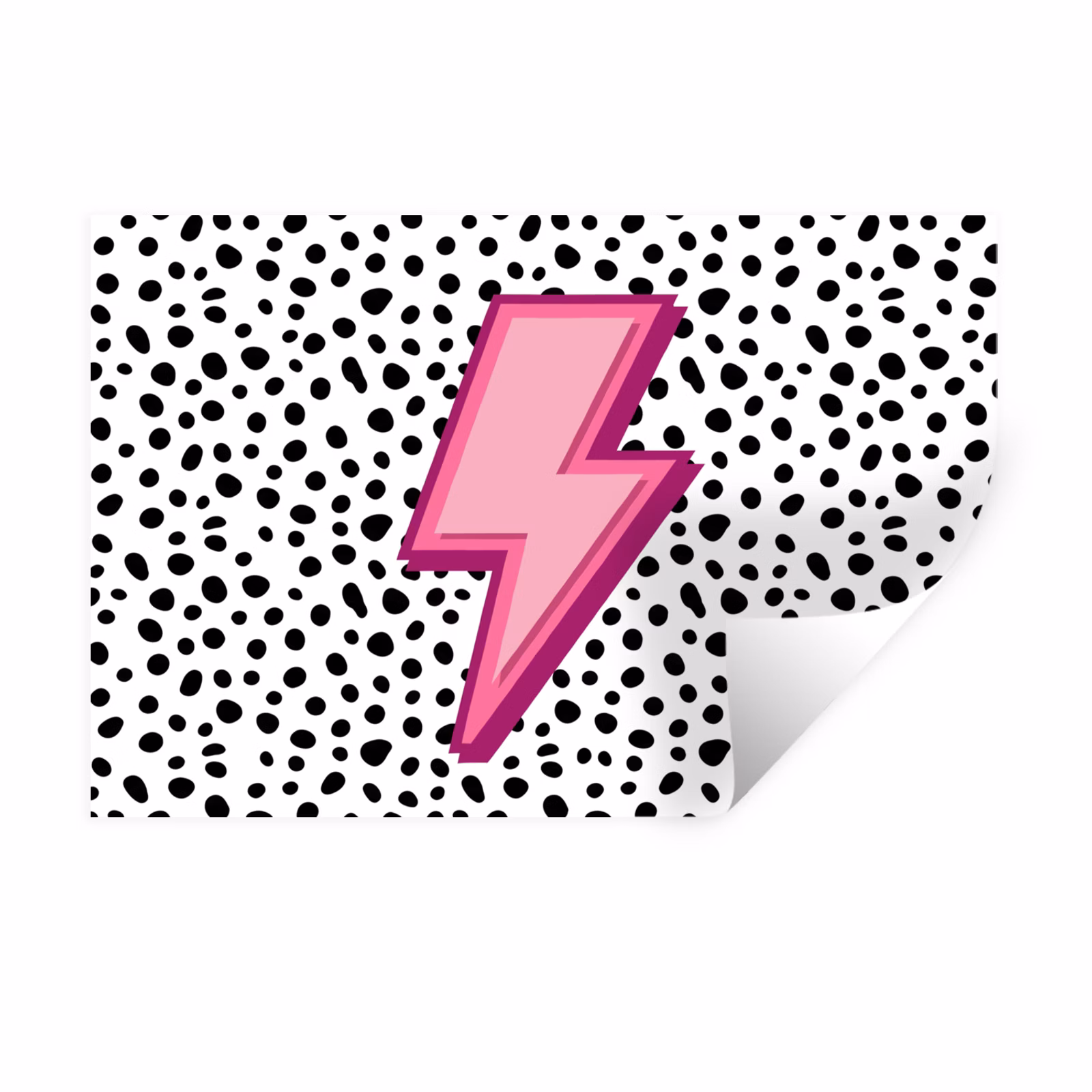 Sticker mural - Éclair - Rose - Points — 1