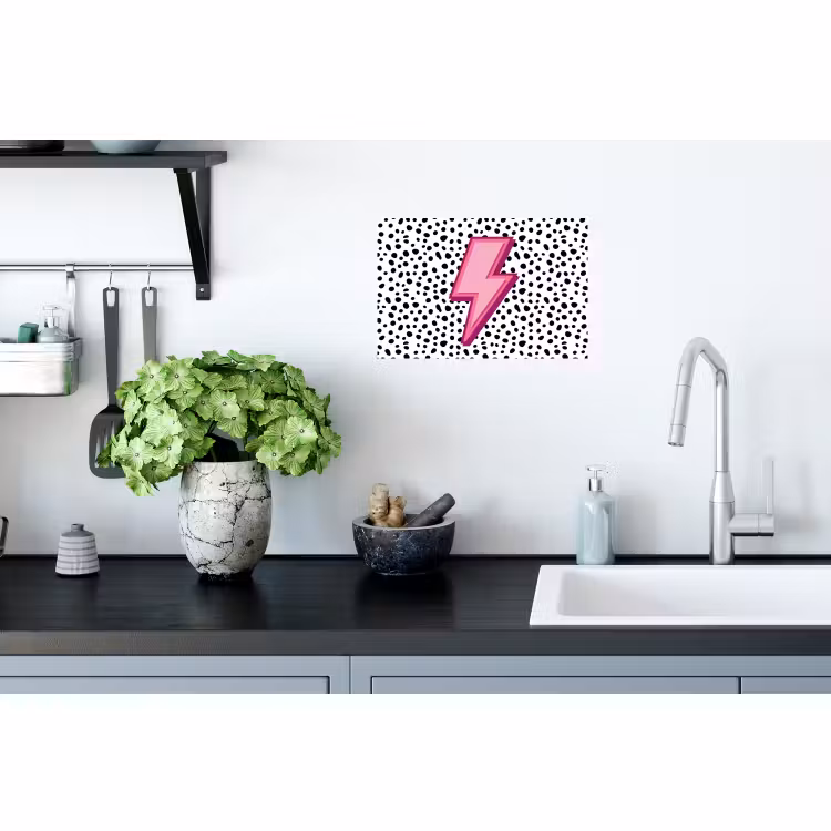 Sticker mural - Éclair - Rose - Points — 2