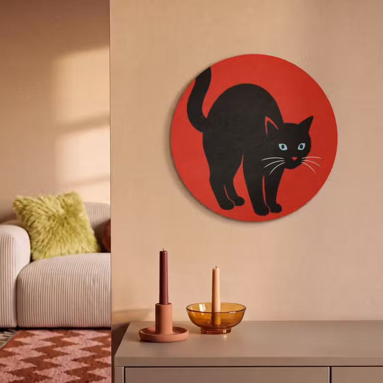 Tableau acoustique en feutre PET - Chat - Noir - Queue — 3