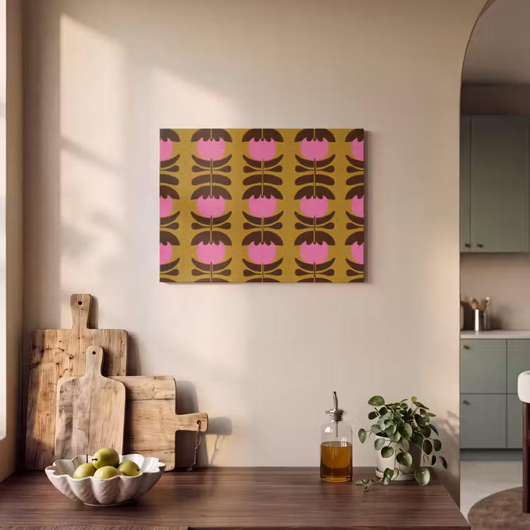 Tableau acoustique - Abstrait - Fleurs - Rose — 3
