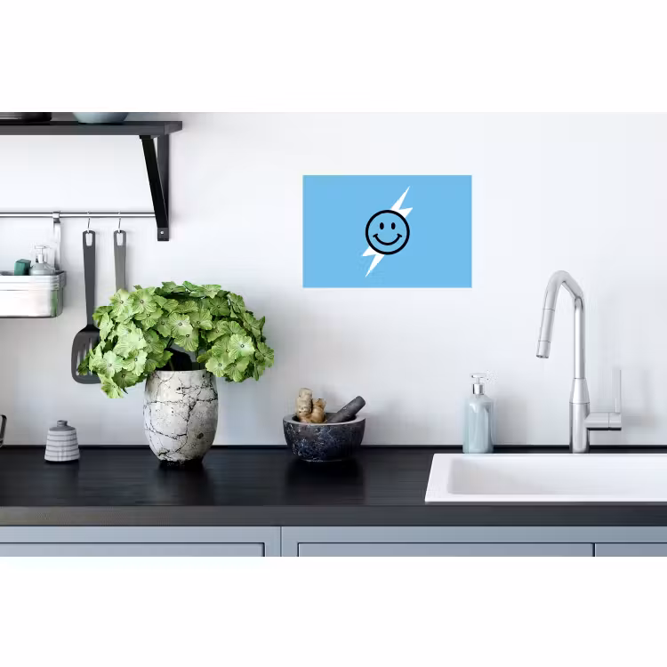 Sticker mural - Smiley - Bleu - Eclair — 2