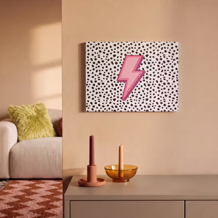 Tableau acoustique - Éclair - Rose - Points — 2