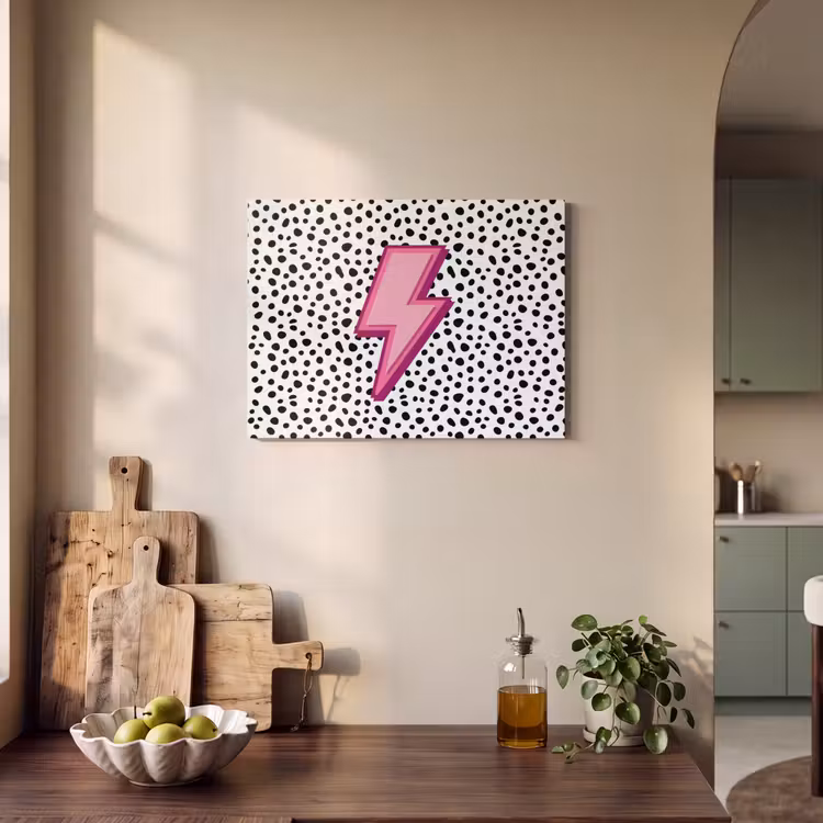 Tableau acoustique - Éclair - Rose - Points — 3