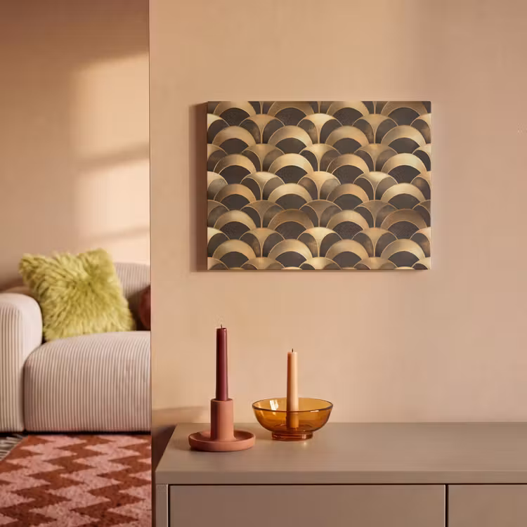 Tableau acoustique - Écailles - Texture - Or — 2