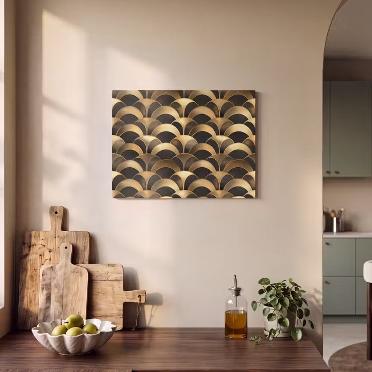 Tableau acoustique - Écailles - Texture - Or — 3