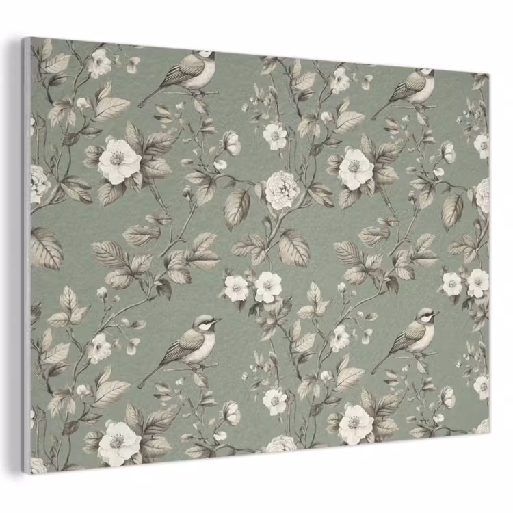 Tableau acoustique - Botanique - Oiseaux - Vert — 1