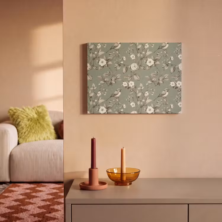 Tableau acoustique - Botanique - Oiseaux - Vert — 2
