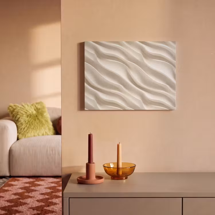 Tableau acoustique - Diagonal - Vagues - Crème — 2