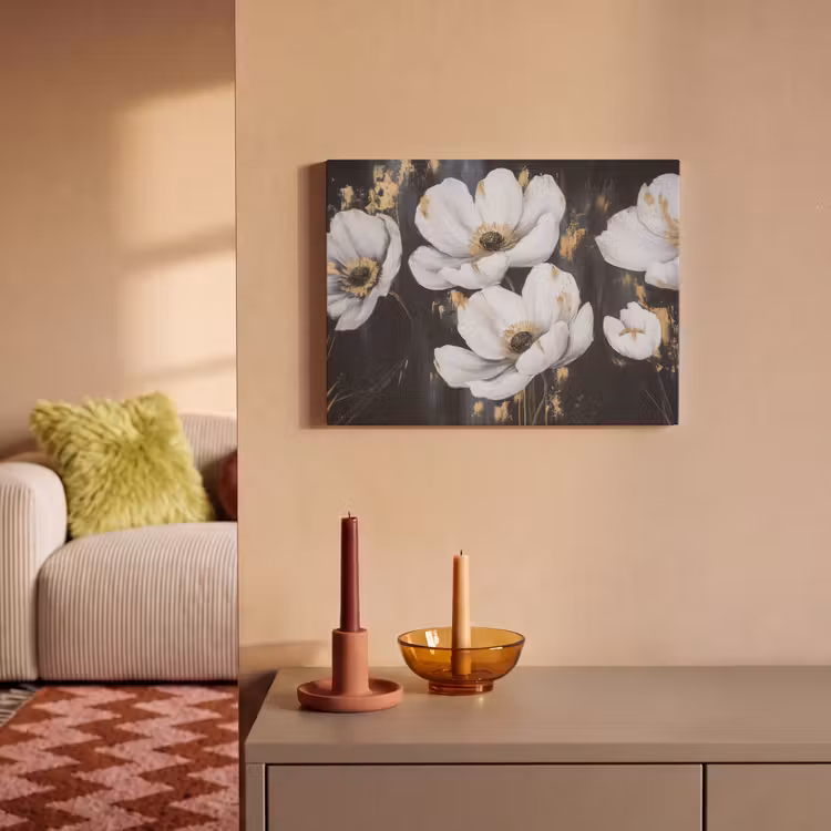 Tableau acoustique - Fleurs - Blanc - Abstrait — 2