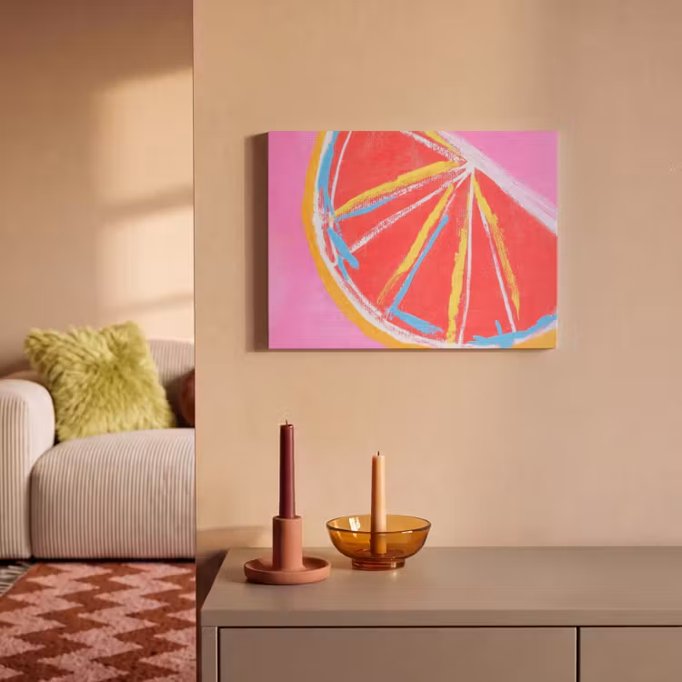 Tableau acoustique - Pamplemousse - Peint - Rose - Rayures — 2