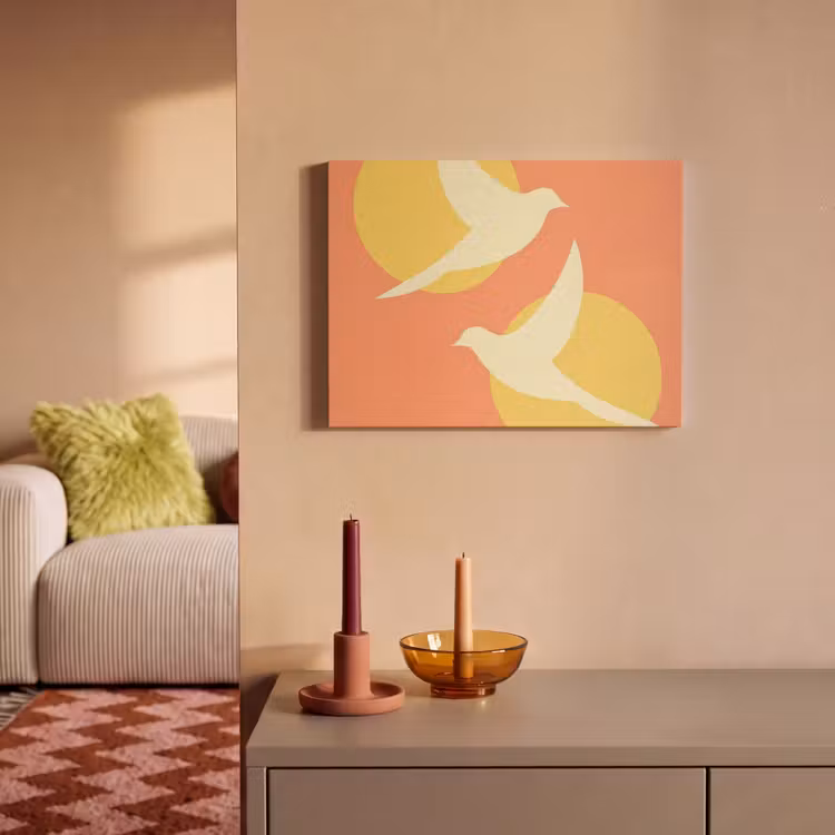 Tableau acoustique - Oiseaux - Cercles - Jaune — 2