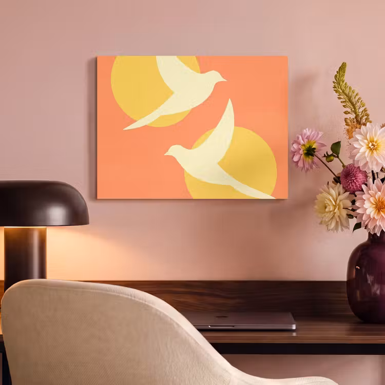 Tableau acoustique - Oiseaux - Cercles - Jaune — 4