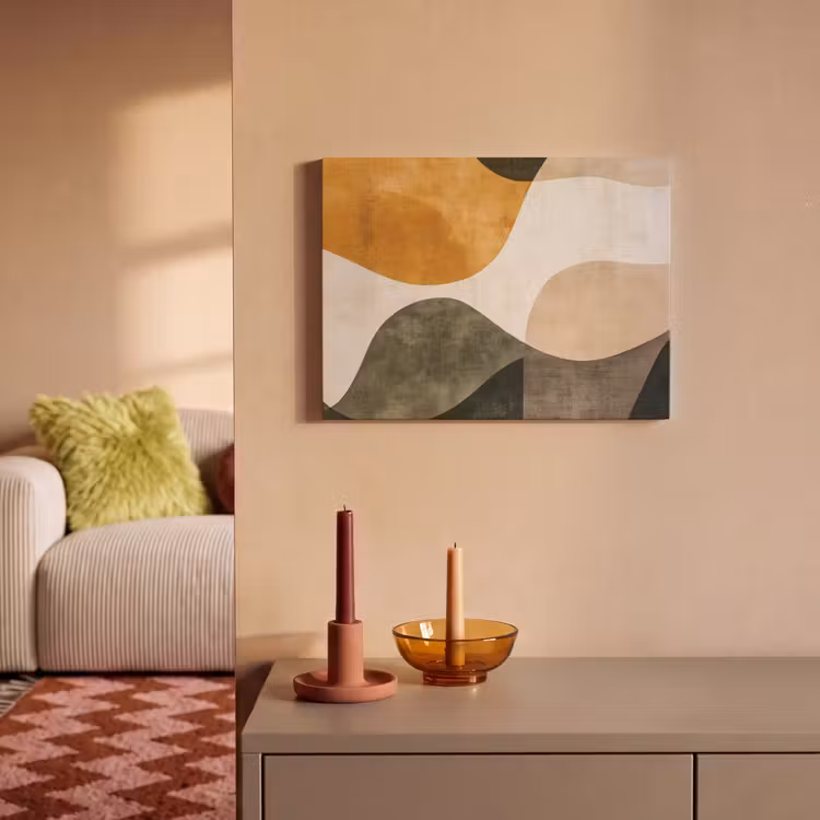 Tableau acoustique - Formes - Ocre jaune - Abstrait — 2