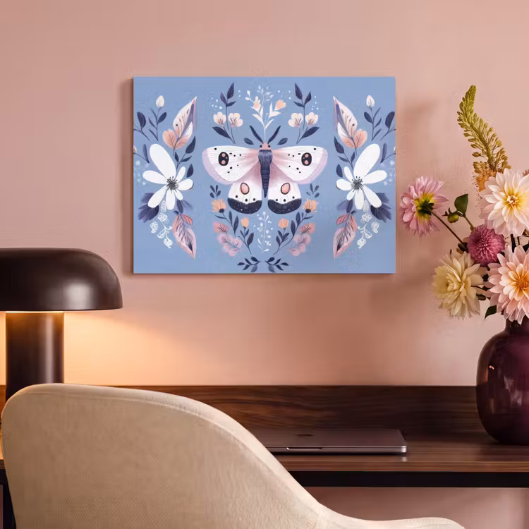 Tableau acoustique - Papillon - Ailes - Points - Fleurs — 4