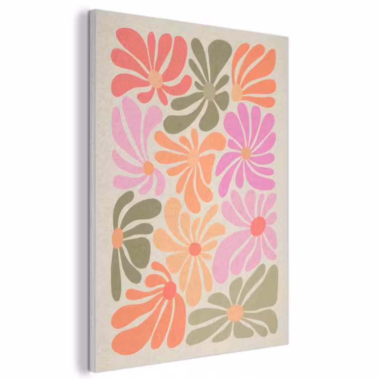 Tableau acoustique - Formes de fleurs - Rétro - Coloré — 1