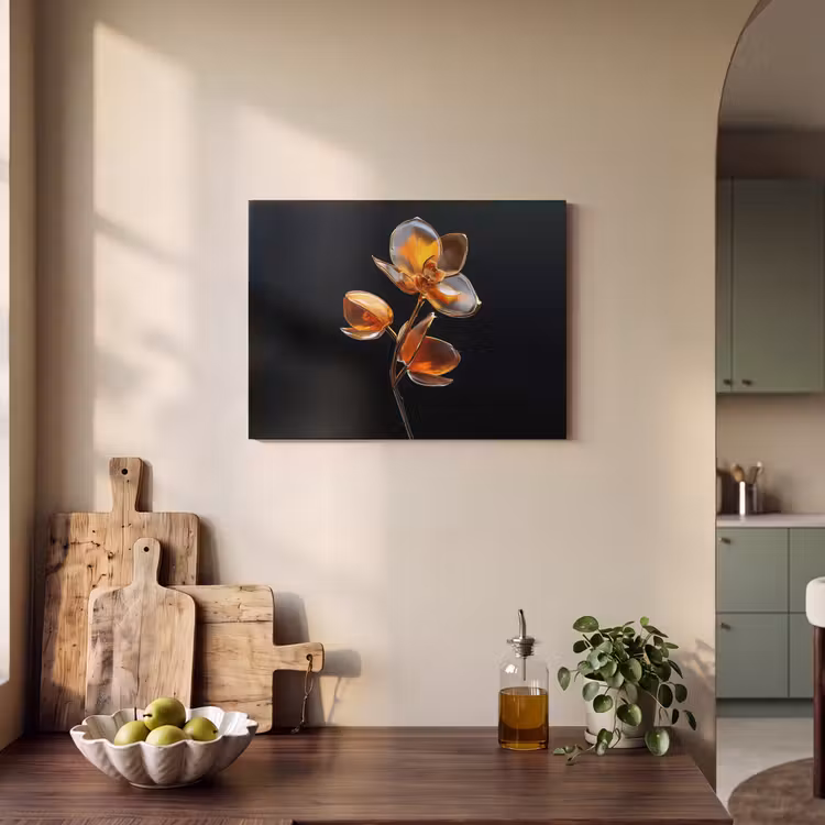 Tableau acoustique - Fleur - Orchidée - Orange — 3