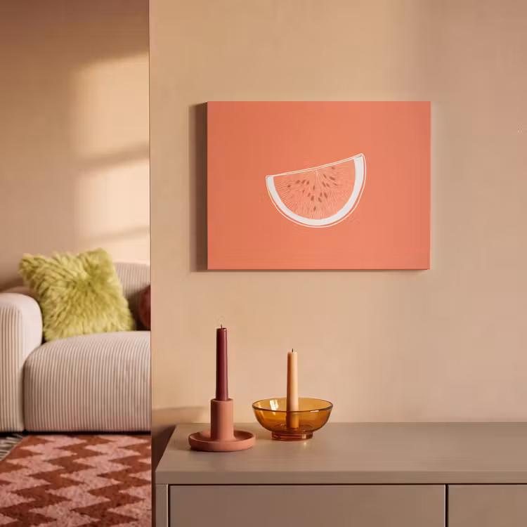 Tableau acoustique - Pastèque - Lignes - Rouge corail — 2