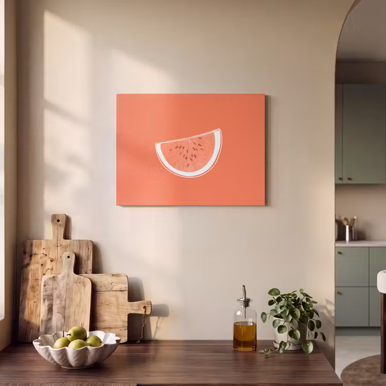 Tableau acoustique - Pastèque - Lignes - Rouge corail — 3