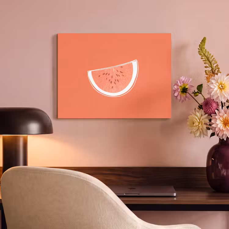 Tableau acoustique - Pastèque - Lignes - Rouge corail — 4