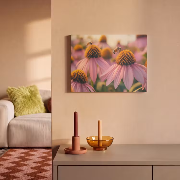 Tableau acoustique - Fleurs - Pourpre - Abeilles — 2