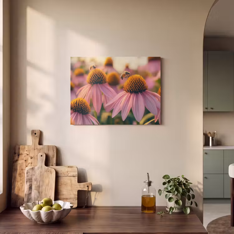 Tableau acoustique - Fleurs - Pourpre - Abeilles — 3