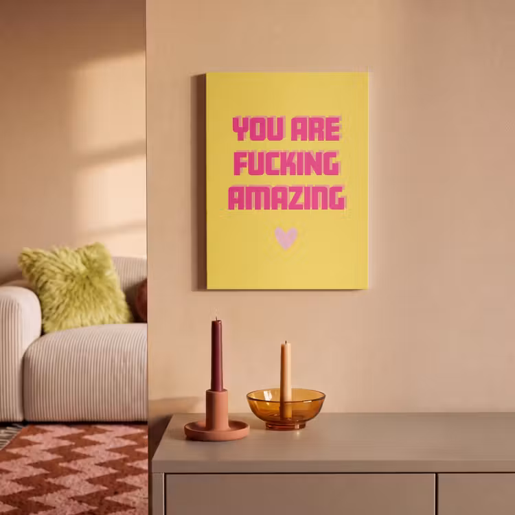 Tableau acoustique - Jaune - Valentin - Texte — 2