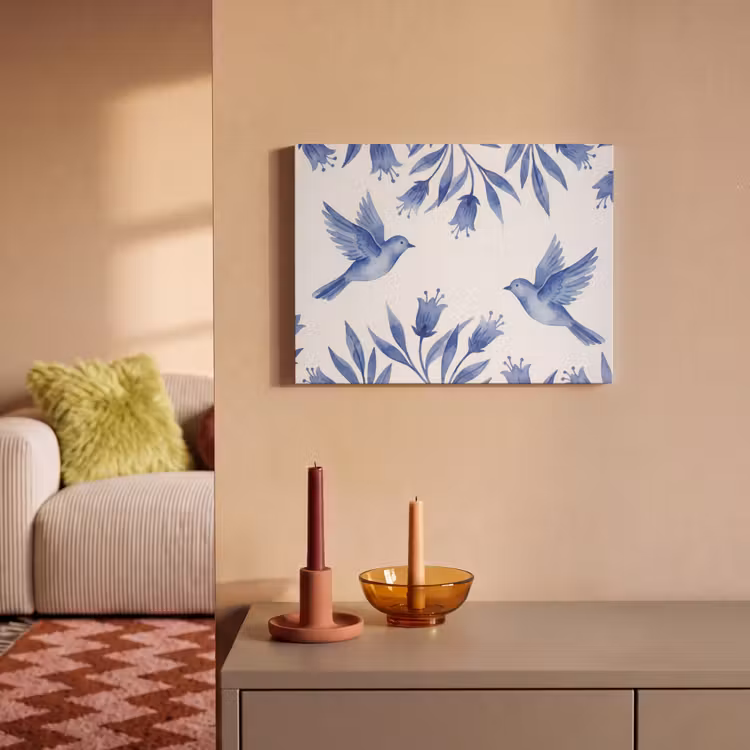 Tableau acoustique - Moderne - Oiseaux - Delftware — 2