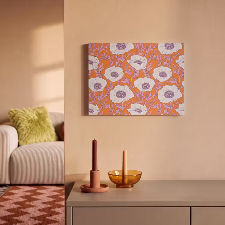 Tableau acoustique - Fleurs - Graphique - Orange — 2