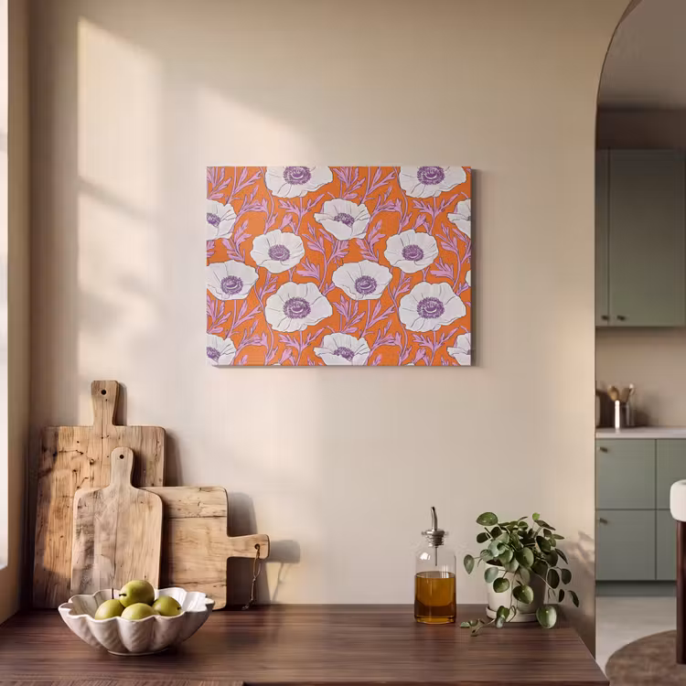 Tableau acoustique - Fleurs - Graphique - Orange — 3