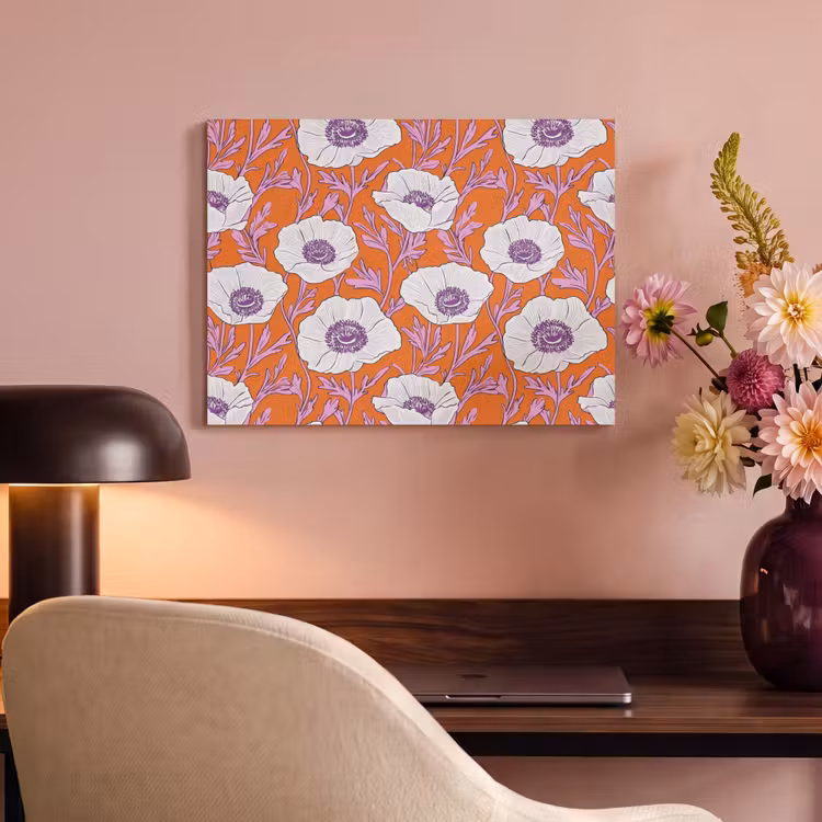 Tableau acoustique - Fleurs - Graphique - Orange — 4