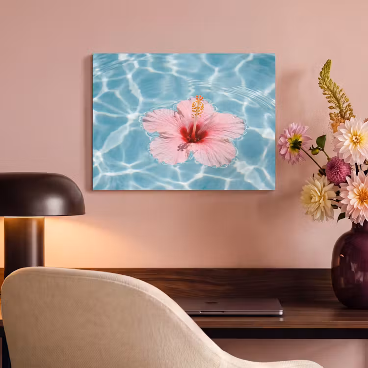 Tableau acoustique - Hibiscus - Eau - Rose — 4