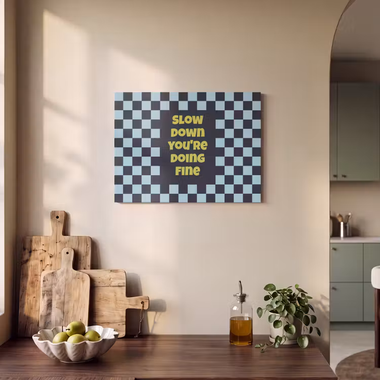 Tableau acoustique - Pattern - Block - Blue - Slow down you're doing fine — 3