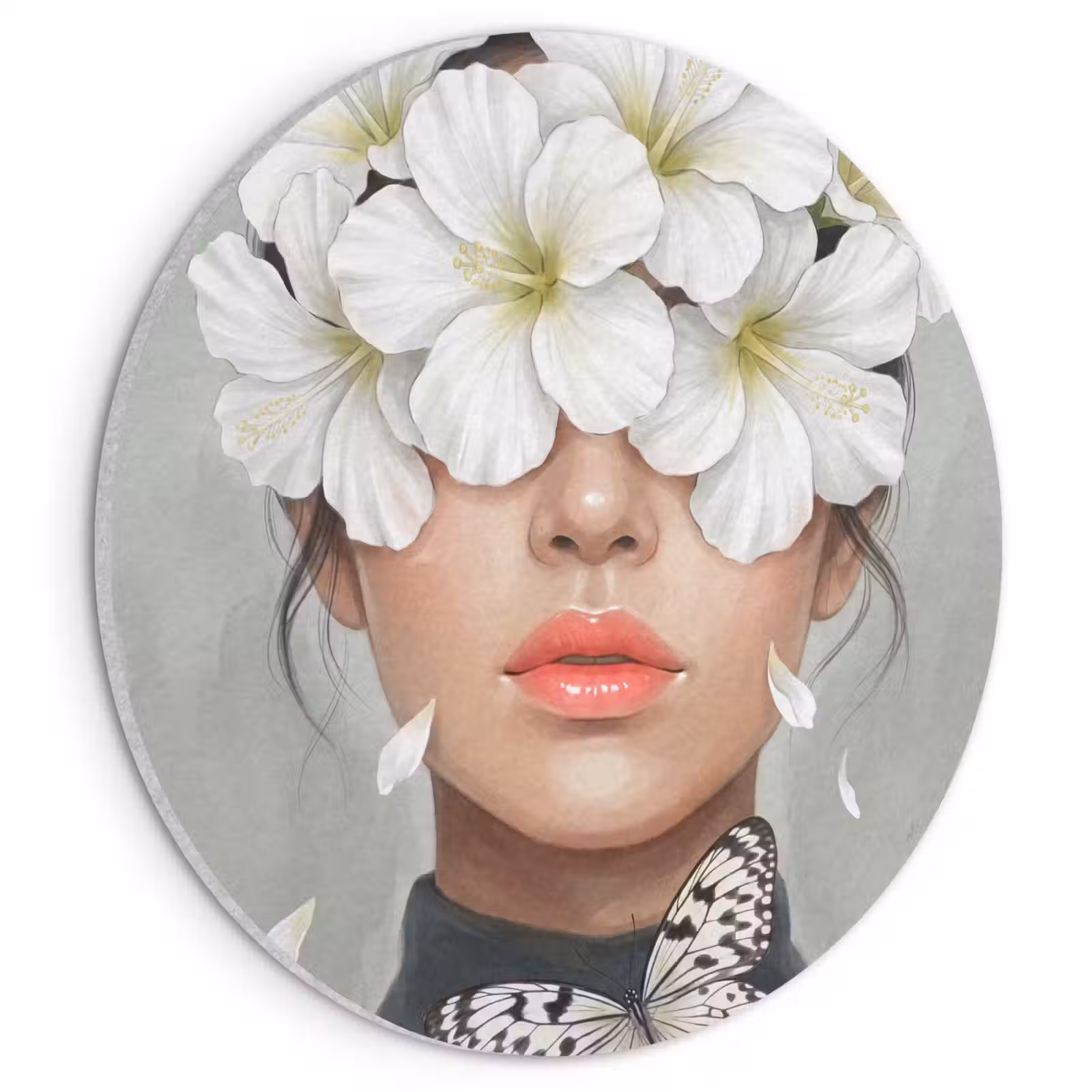 Tableau acoustique en feutre PET - Lys - Portrait - Blanc — 1