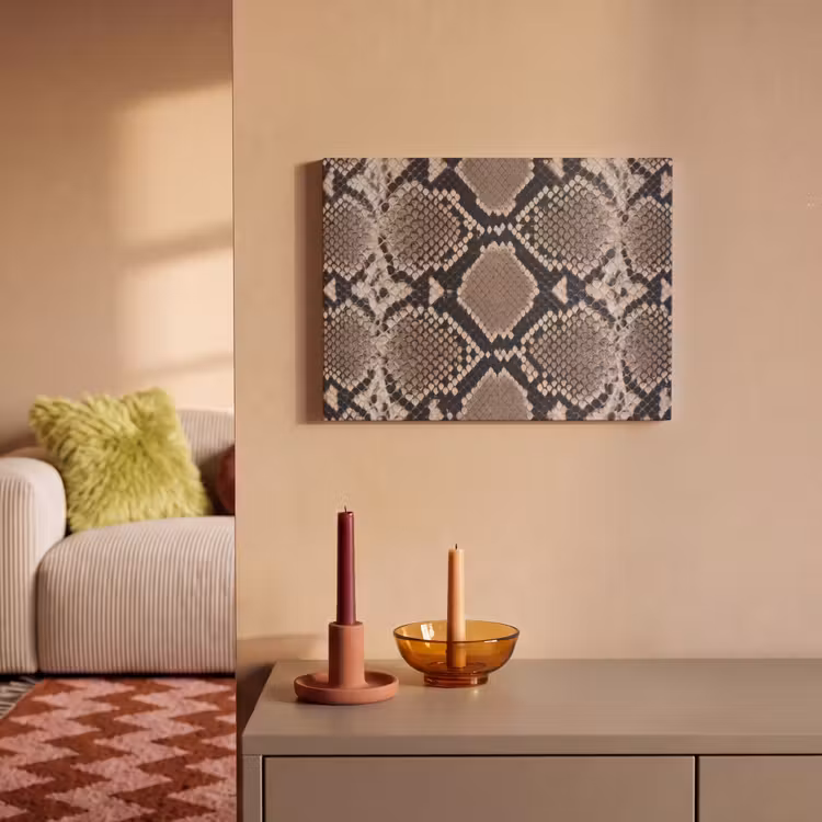Tableau acoustique - Imprimé serpent - Python - Marron — 2