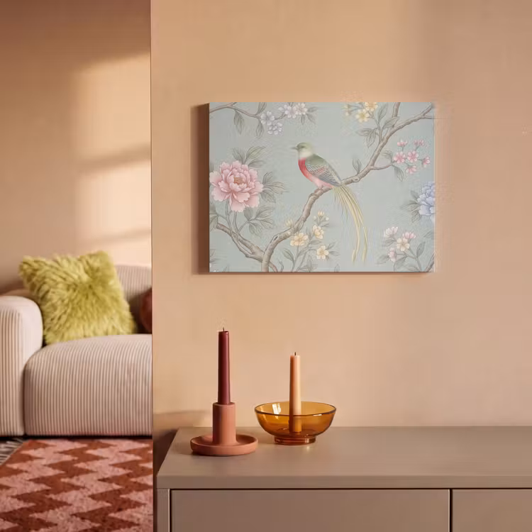Tableau acoustique - Oiseau - Fleurs - Coloré — 2