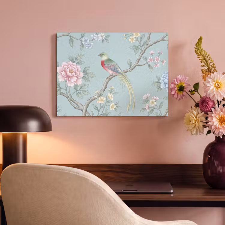 Tableau acoustique - Oiseau - Fleurs - Coloré — 4