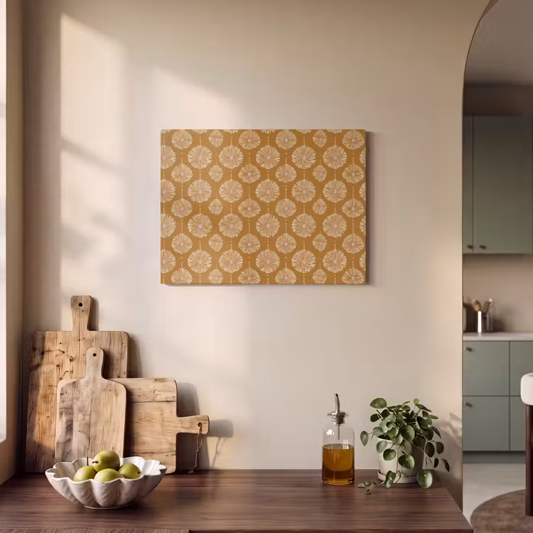 Tableau acoustique - Fleurs - Moderne - Ocre — 3