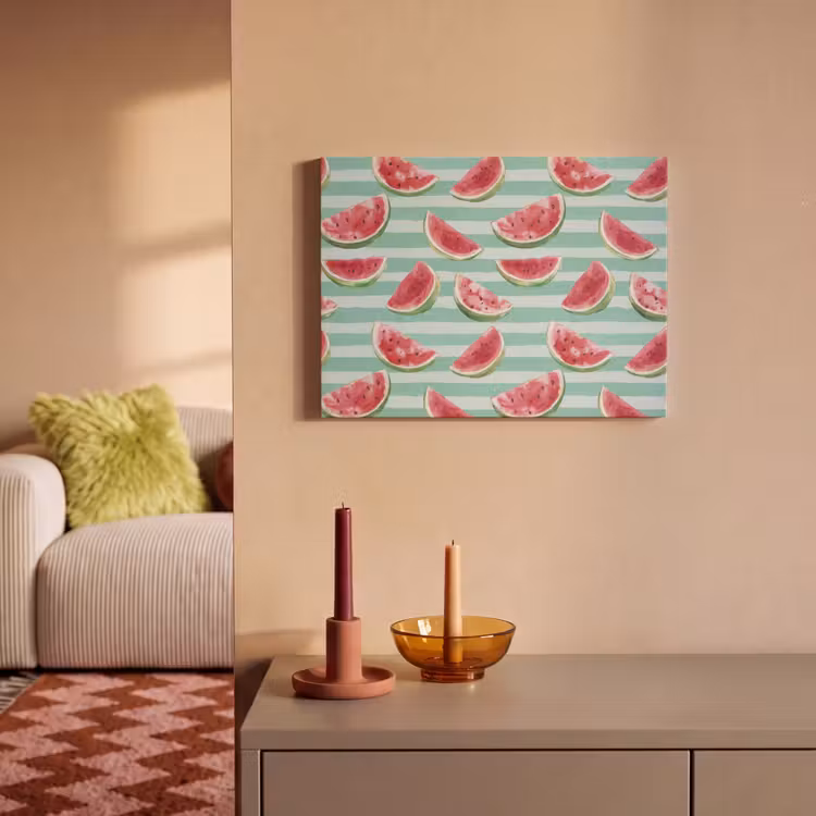 Tableau acoustique - Pastèque - Rayures - Vert — 2