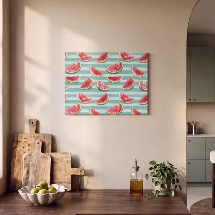 Tableau acoustique - Pastèque - Rayures - Vert — 3