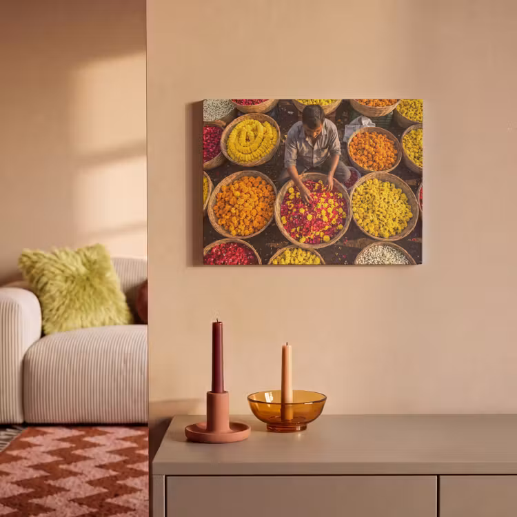 Tableau acoustique - Fleurs - Marché - Coloré — 2