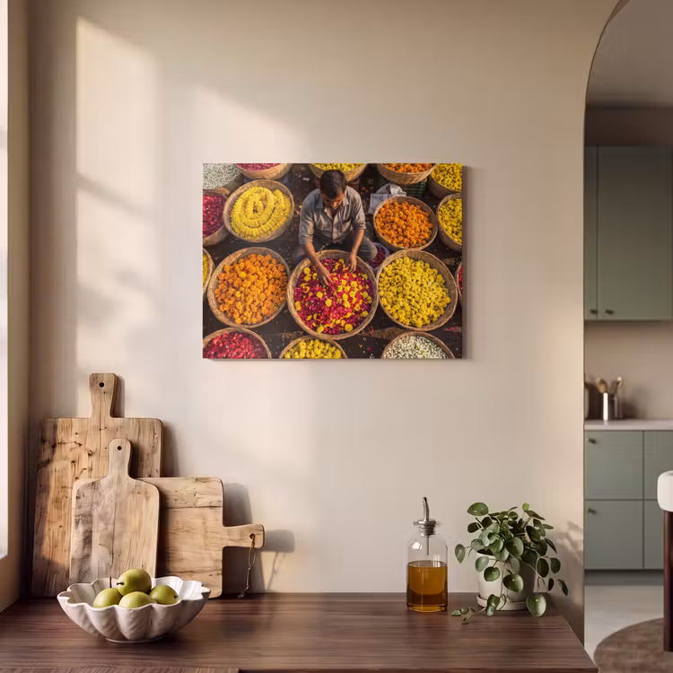 Tableau acoustique - Fleurs - Marché - Coloré — 3