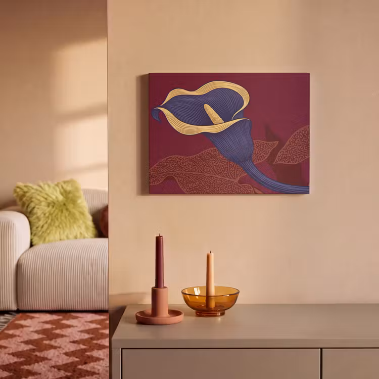 Tableau acoustique - Fleurs - Moderne - Violet — 2