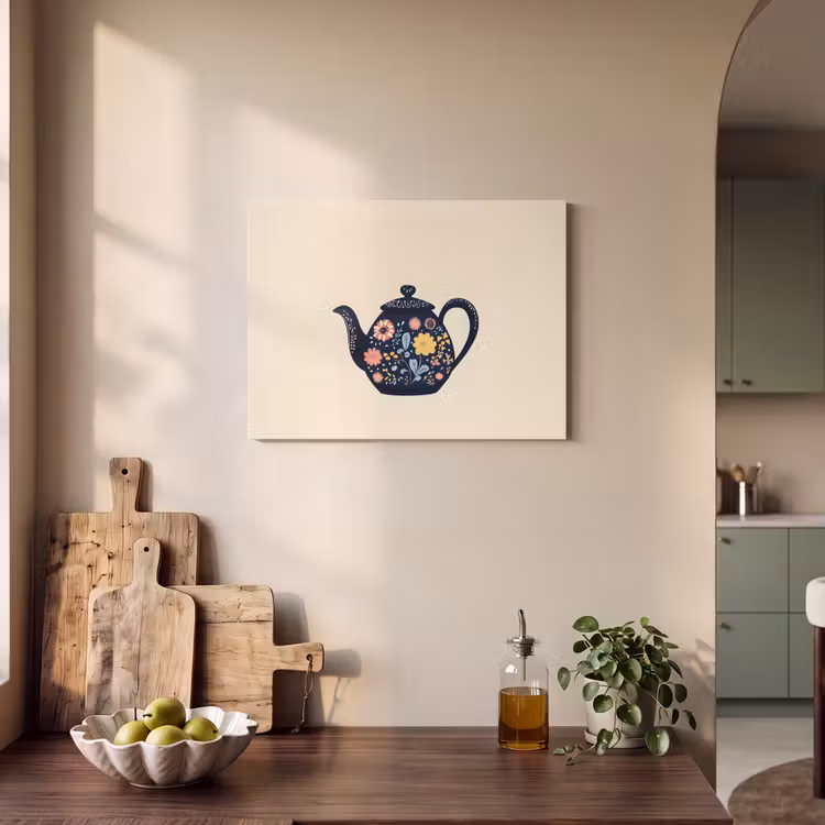 Tableau acoustique - Théière - Coloré - Fleurs — 3