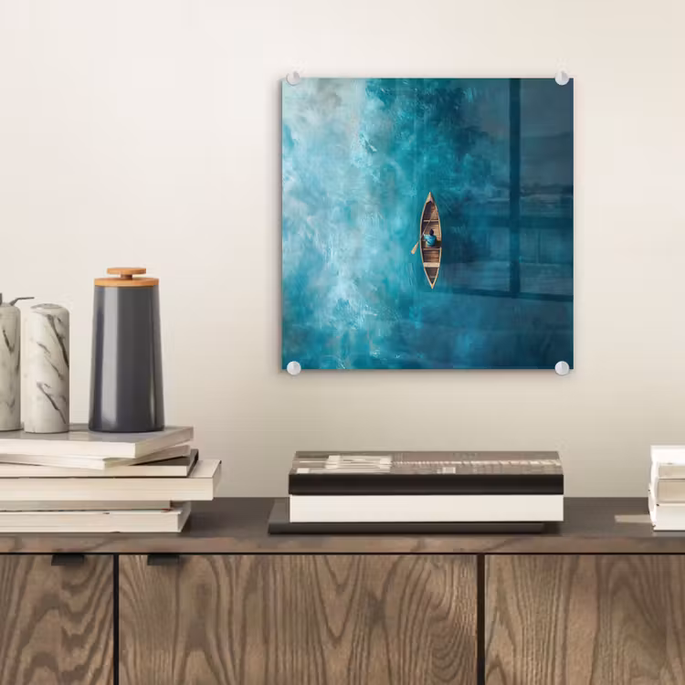 Tableau en verre - Bateau - Eau - Bleu — 2