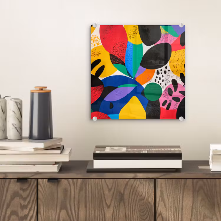Tableau en verre - Formes - Points - Coloré — 2